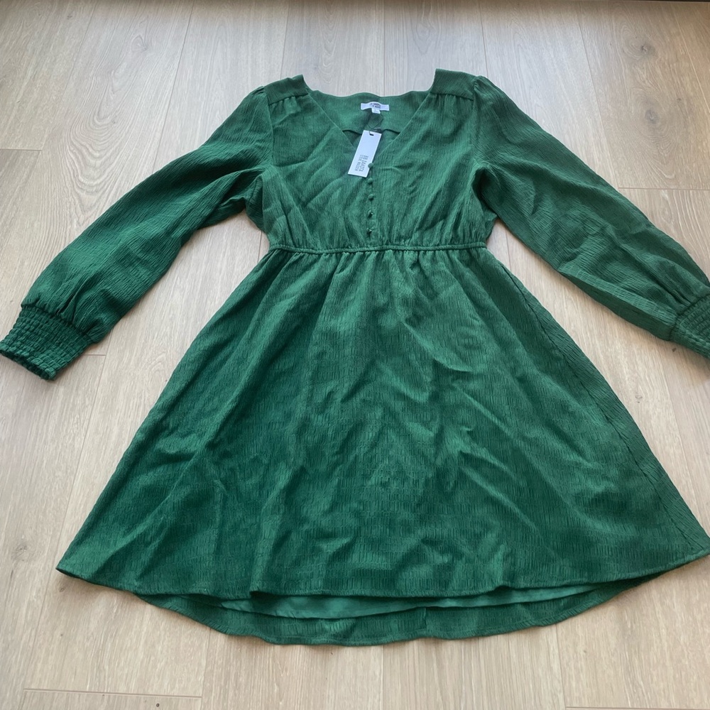 NWT BB Dakota by Steve Madden Long Sleeve Green Dress, L